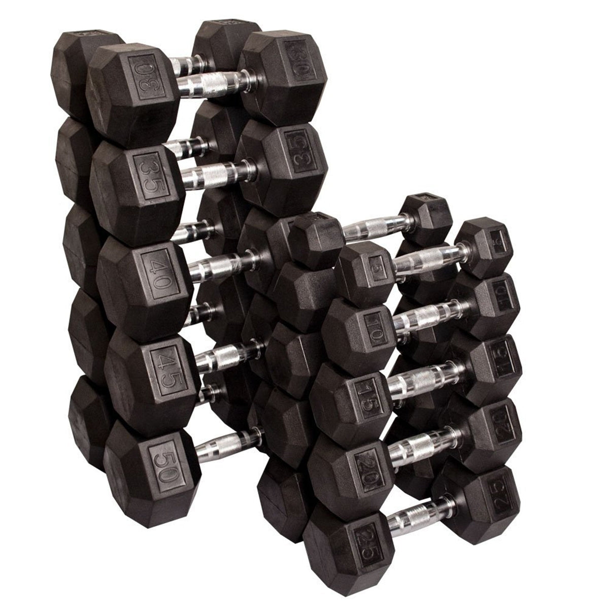 Rubber Hexagon Dumbbell Set