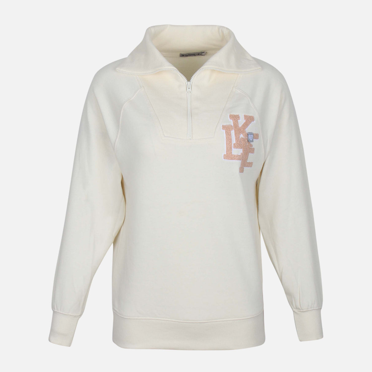 سويتشيرت نسائي بسحاب ربعي من القطن الخفيف