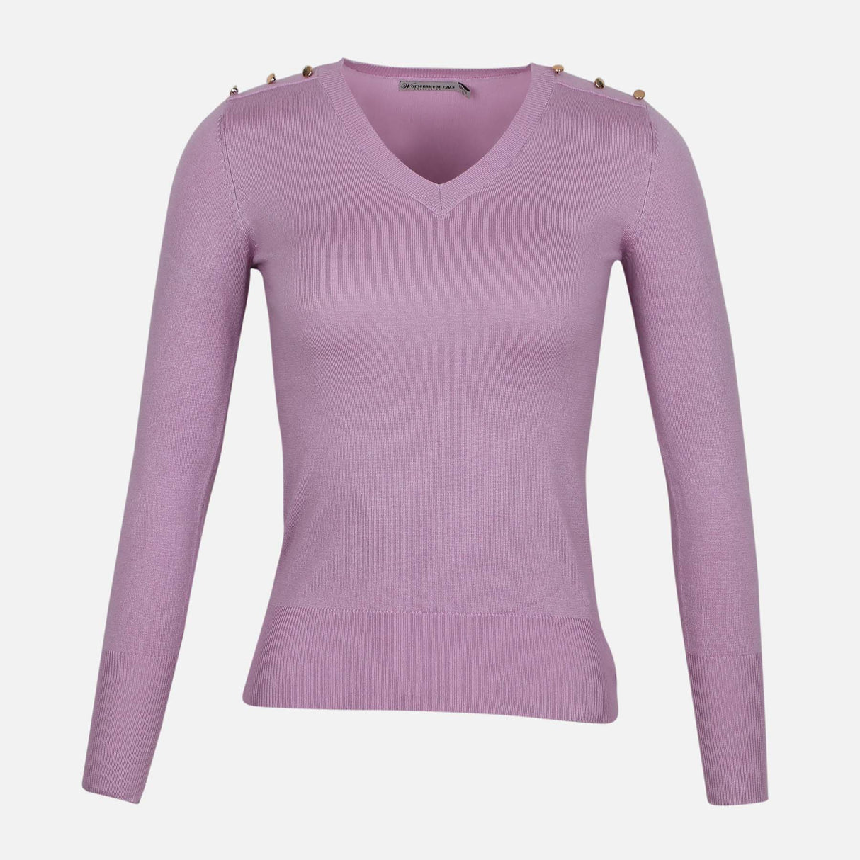 LADIES BASIC SWEATER V NECK