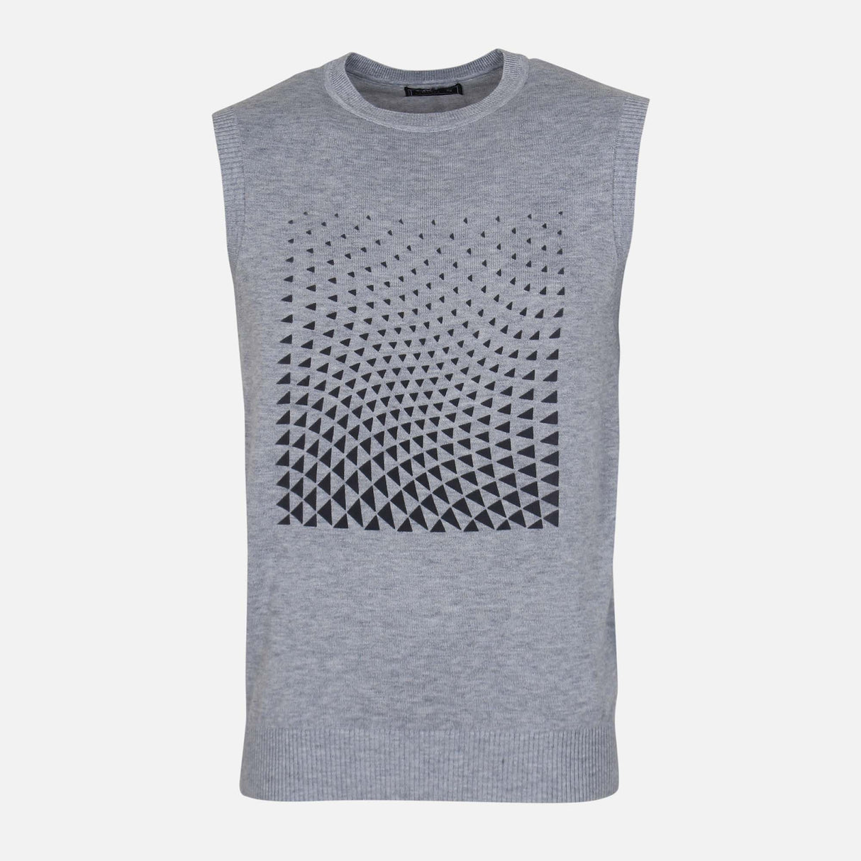 MEN REGULAR FIT SWEATER VEST ROUND NECK