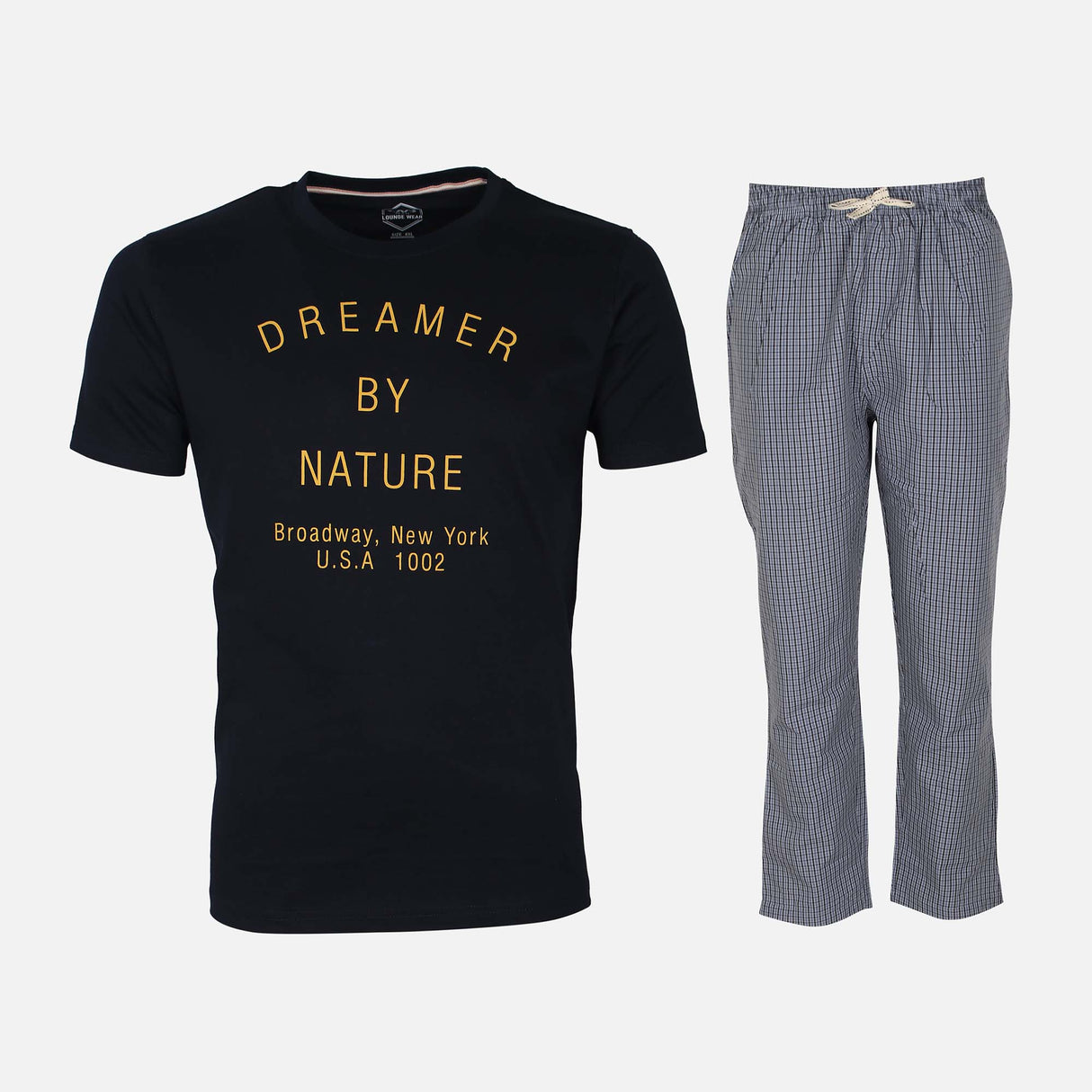 Men Pajama Set (Woven Pant + Graphic Tee)