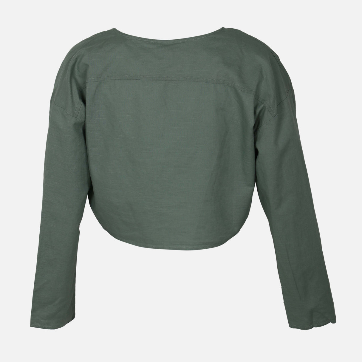 LADIES LONG SLEEVE WOVEN TOP