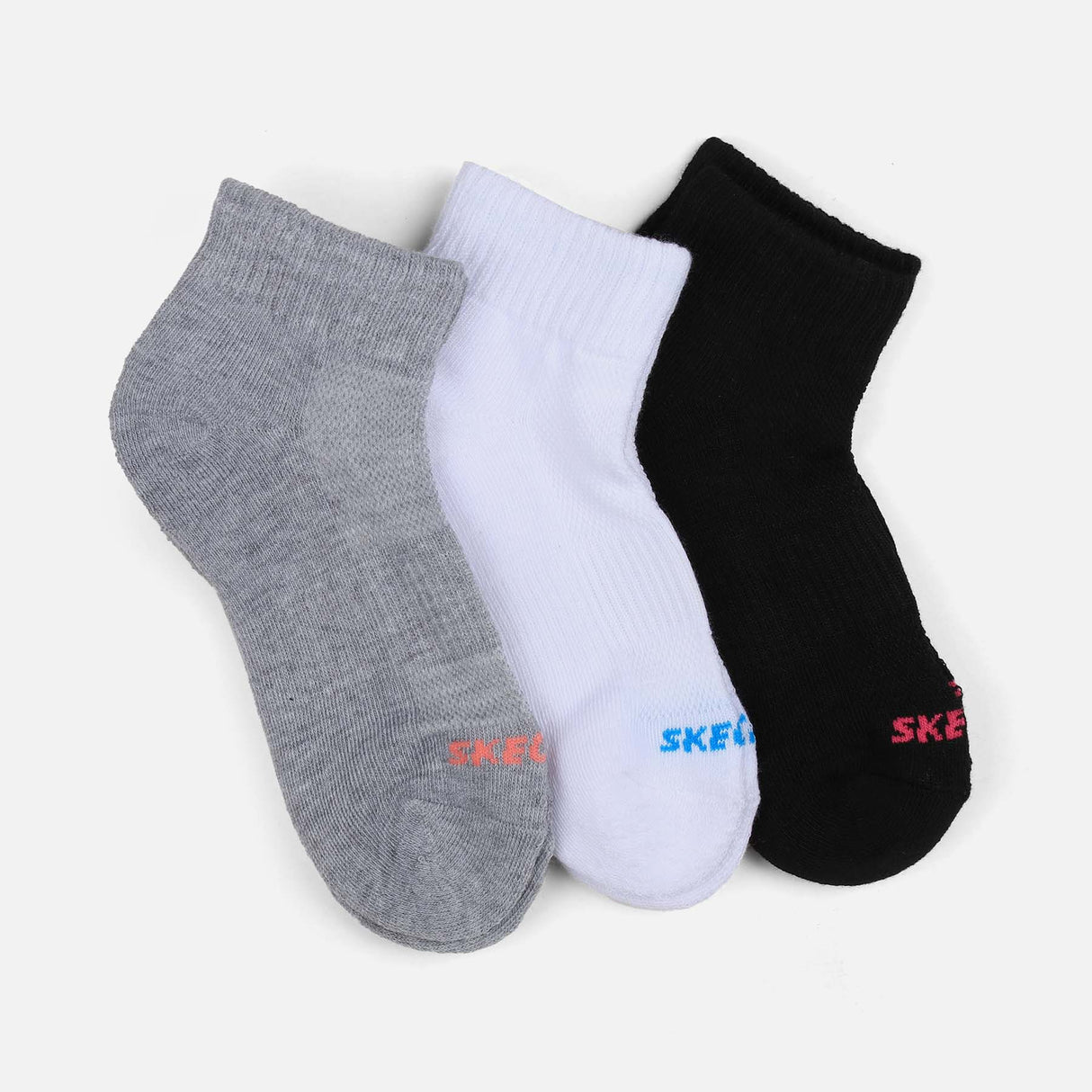 جوارب بناتي بتصميم نصف تيري للكاحل 3 أزواج