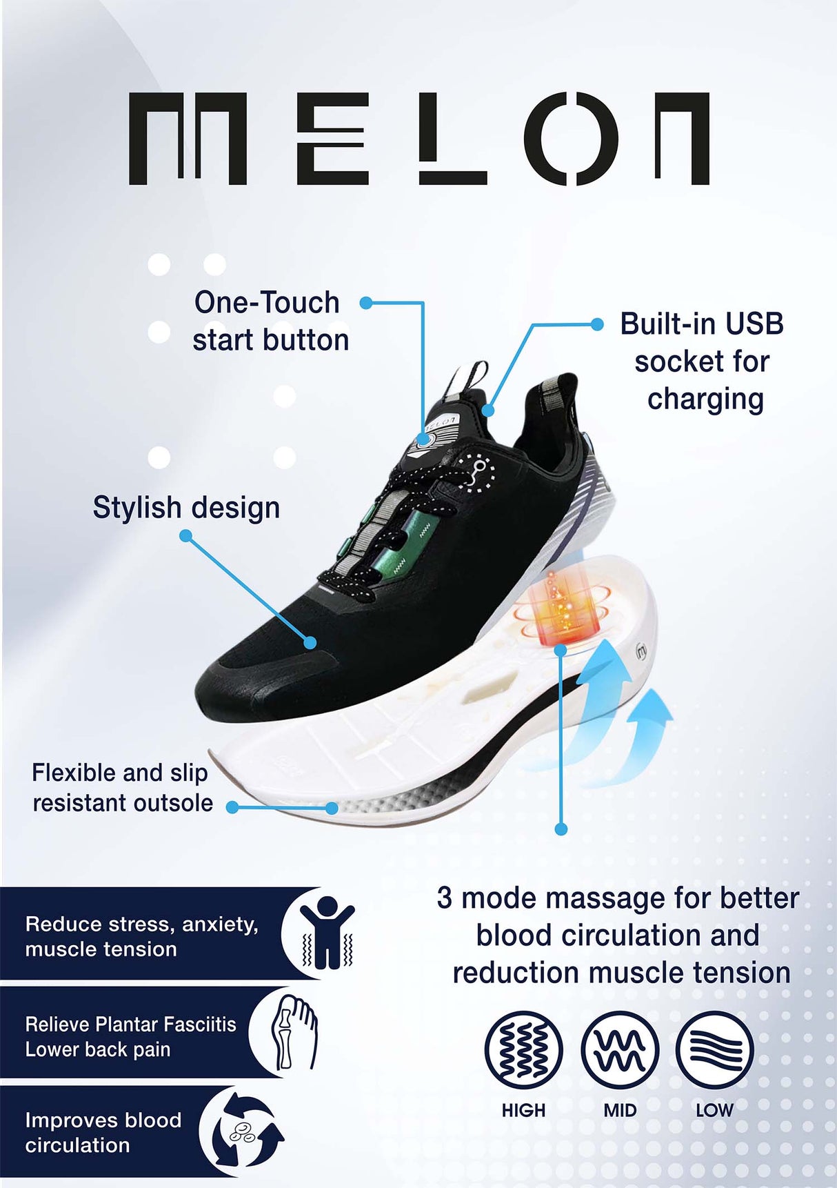 حذاء رياضي بتقنية التدليك ولادي