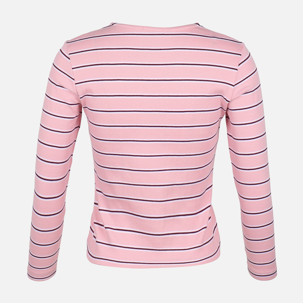 WOMEN RIBBED STRIPE T-SHIRT LONG SLEEVE