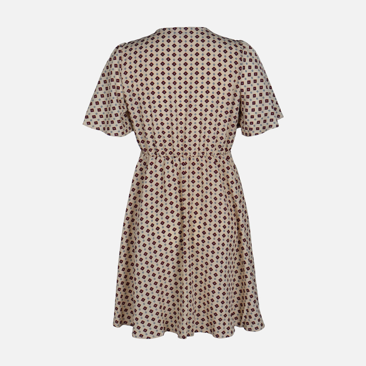 WOMEN FLORAL SHORT SLEEVE MIDI DRESS