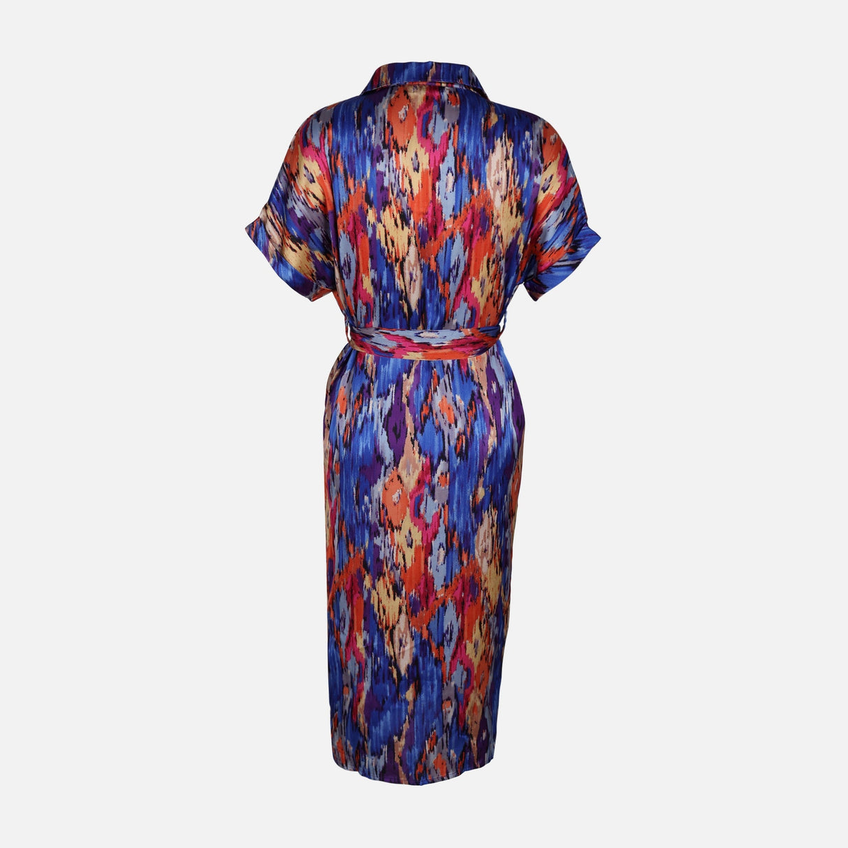 WOMEN FLORAL SHORT SLEEVE LONG DRESS