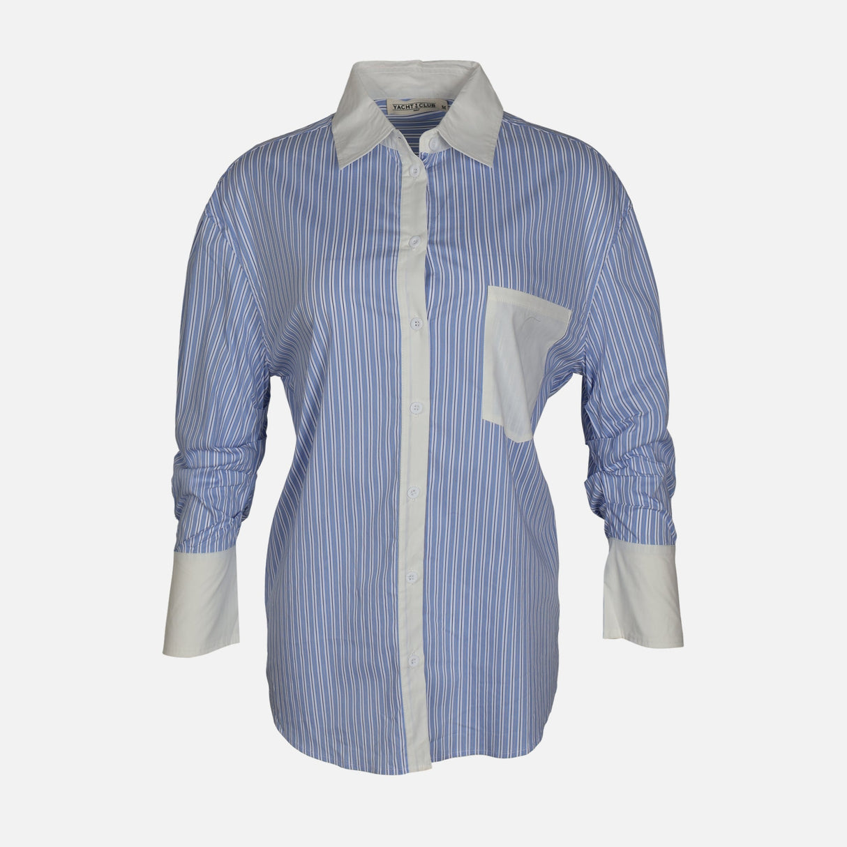 WOMEN LONG SLEEVE LONG STRIPE SHIRT