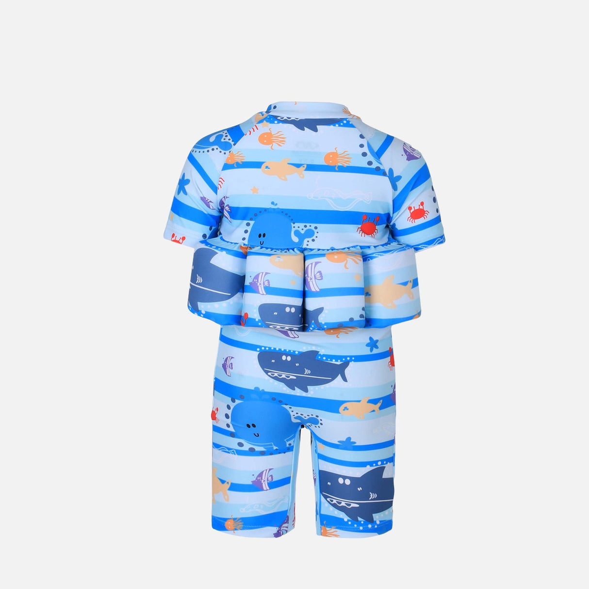 BOYS FLOATING SWIMSUIT B-LEG SHORT SLEEVE W/ CAP