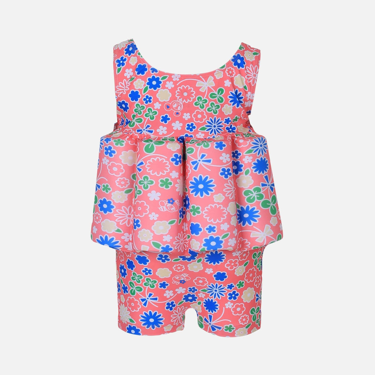 GIRLS FLOATING SWIMSUIT B-LEG SLEEVELESS W/ CAP