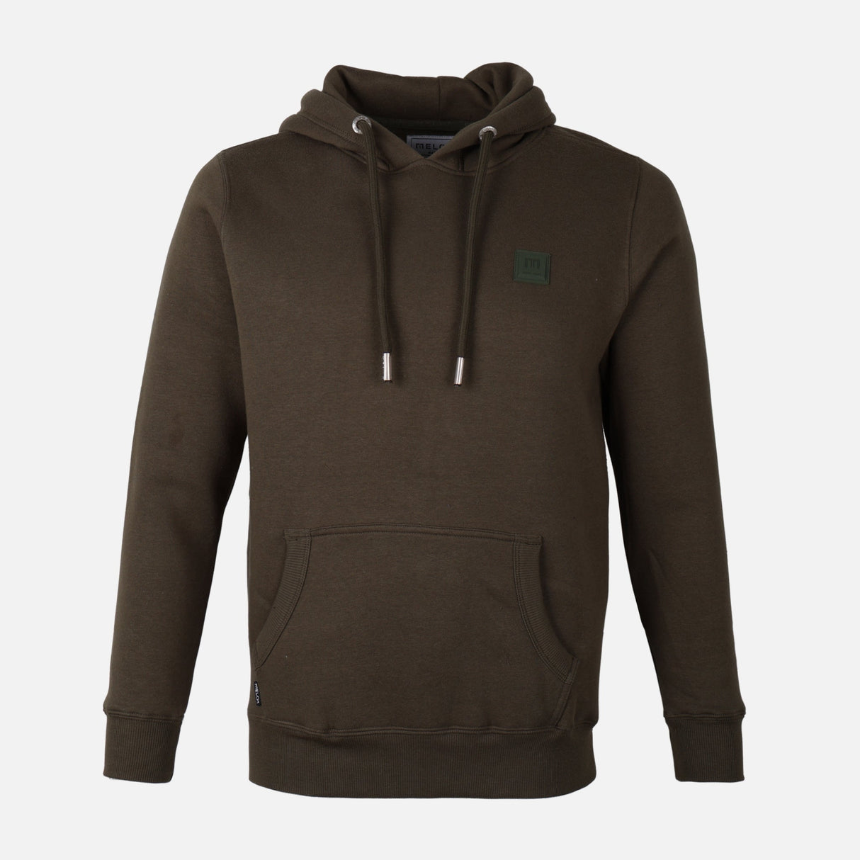 MEN SOLID FLEECE PULLOVER WITH HOOD