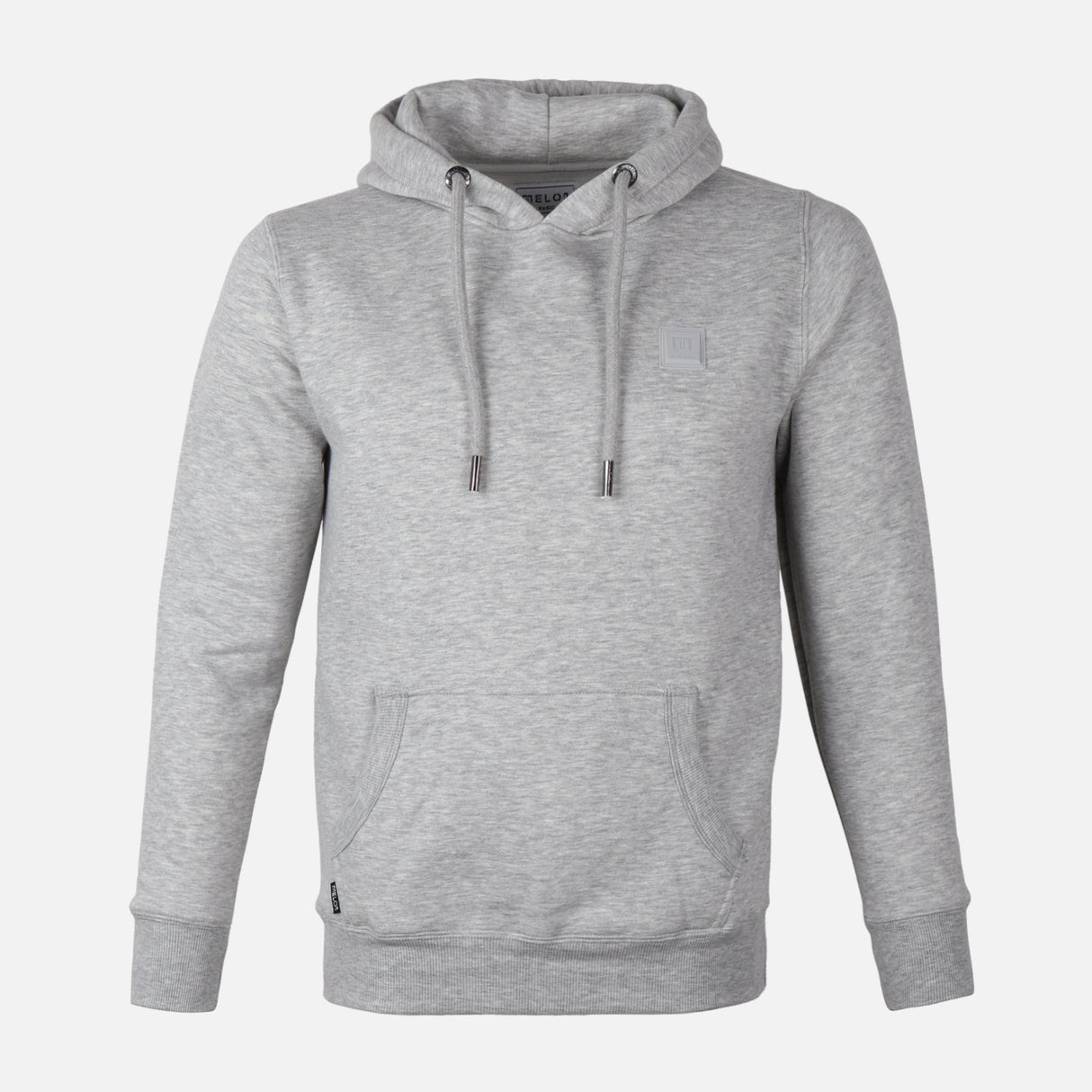 MEN SOLID FLEECE PULLOVER WITH HOOD