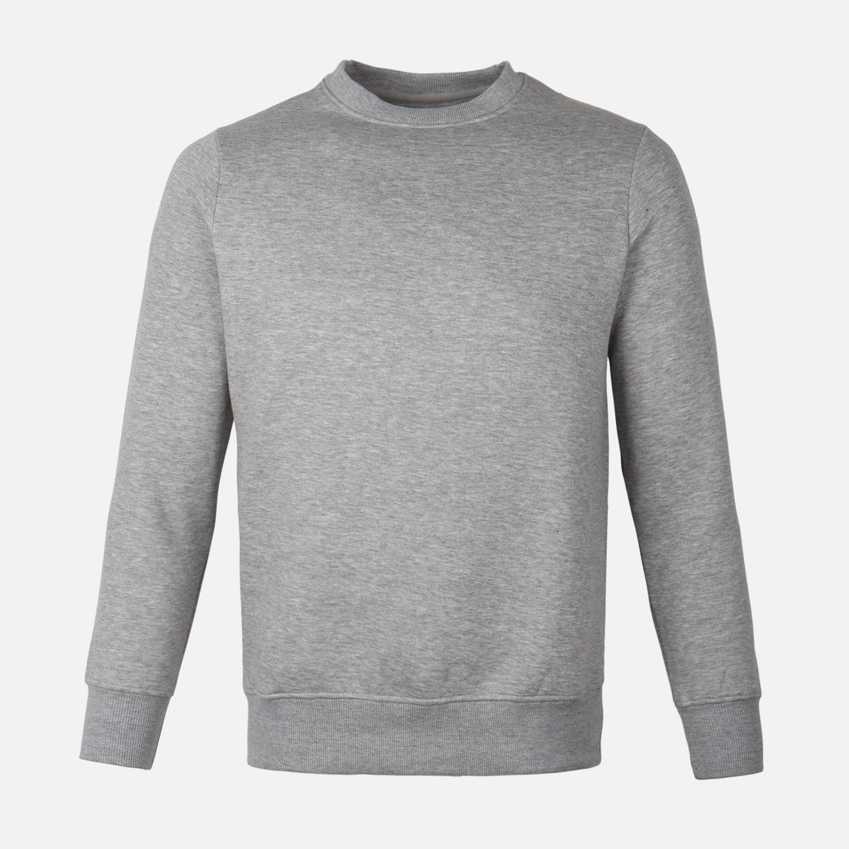 MEN BASIC SOLID FLEECE PULLOVER ROUND NECK