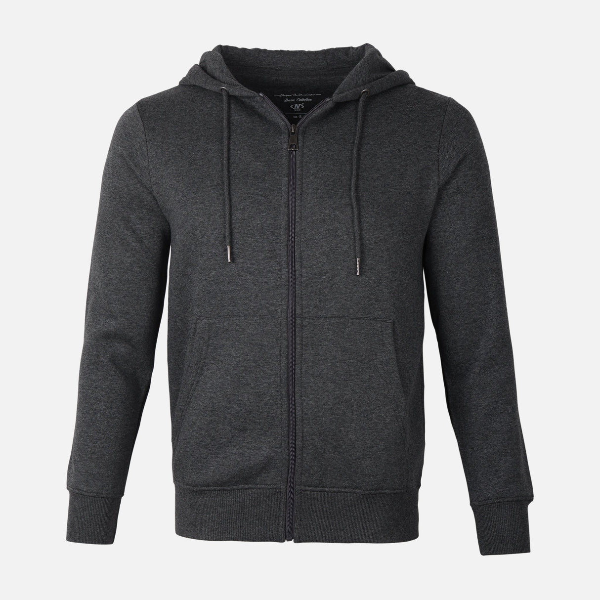 MEN BASIC SOLID FLEECE HOODED CARDIGAN