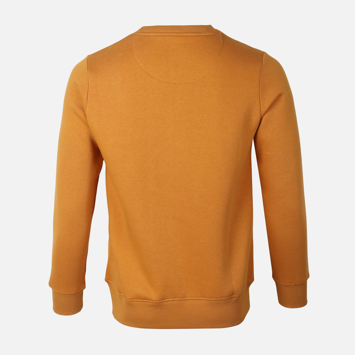 MEN BASIC SOLID FLEECE PULLOVER ROUND NECK