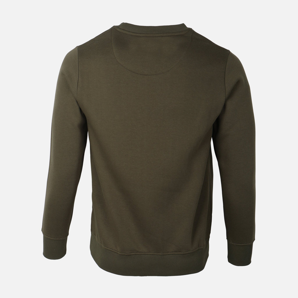MEN BASIC SOLID FLEECE PULLOVER ROUND NECK