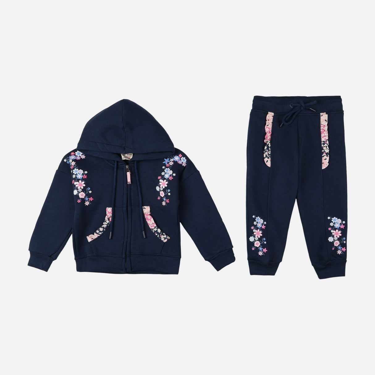 GIRLS 2 PIECES SET ( JOGGER & HOODIE WITH ZIPPER )