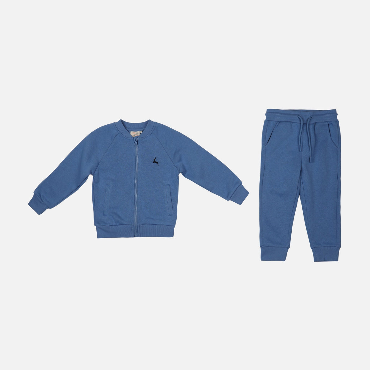 BOYS 2 PIECES SET SWEATSHIRT CREW NECK- ZIPPER & PANT SOLID