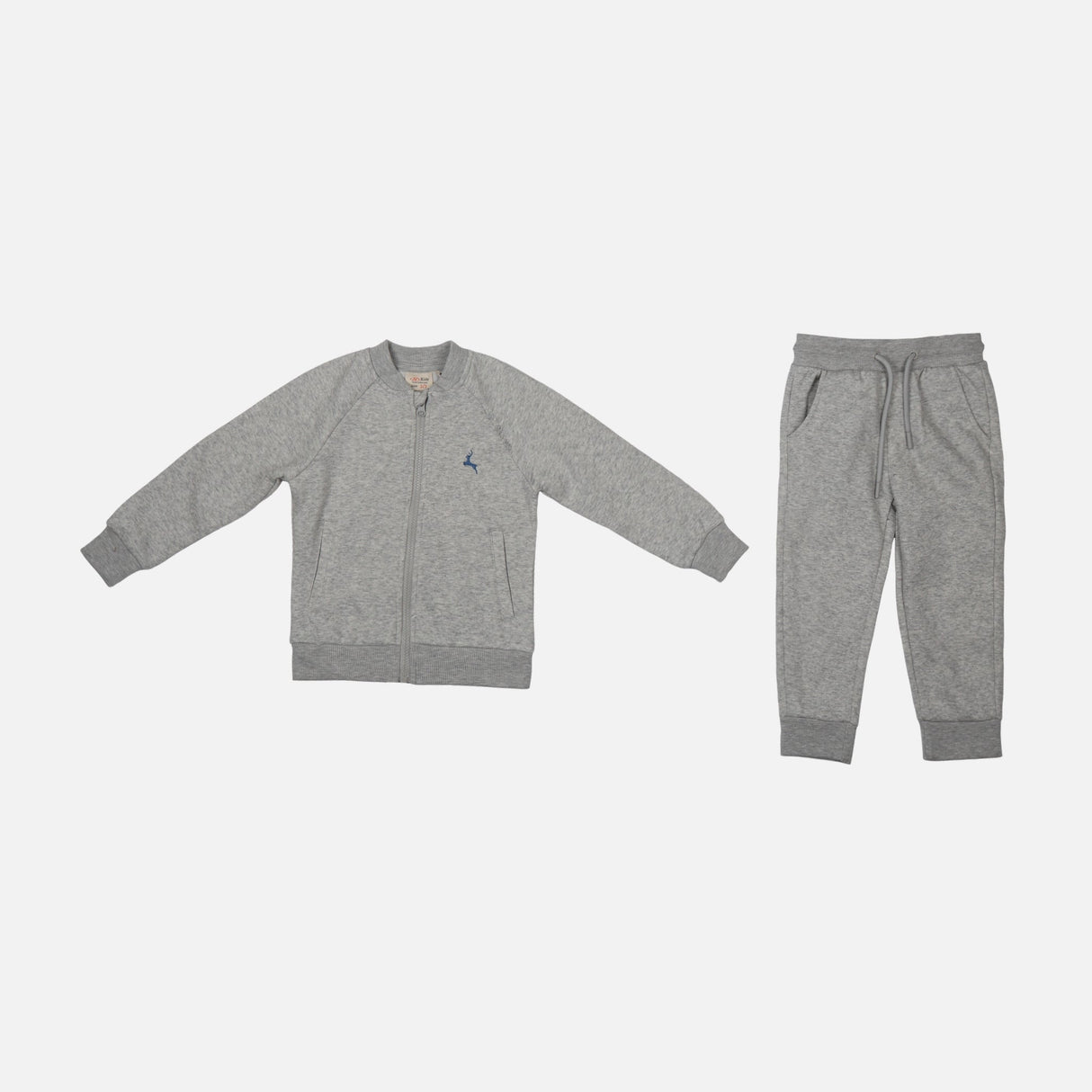 BOYS 2 PIECES SET SWEATSHIRT CREW NECK- ZIPPER & PANT SOLID