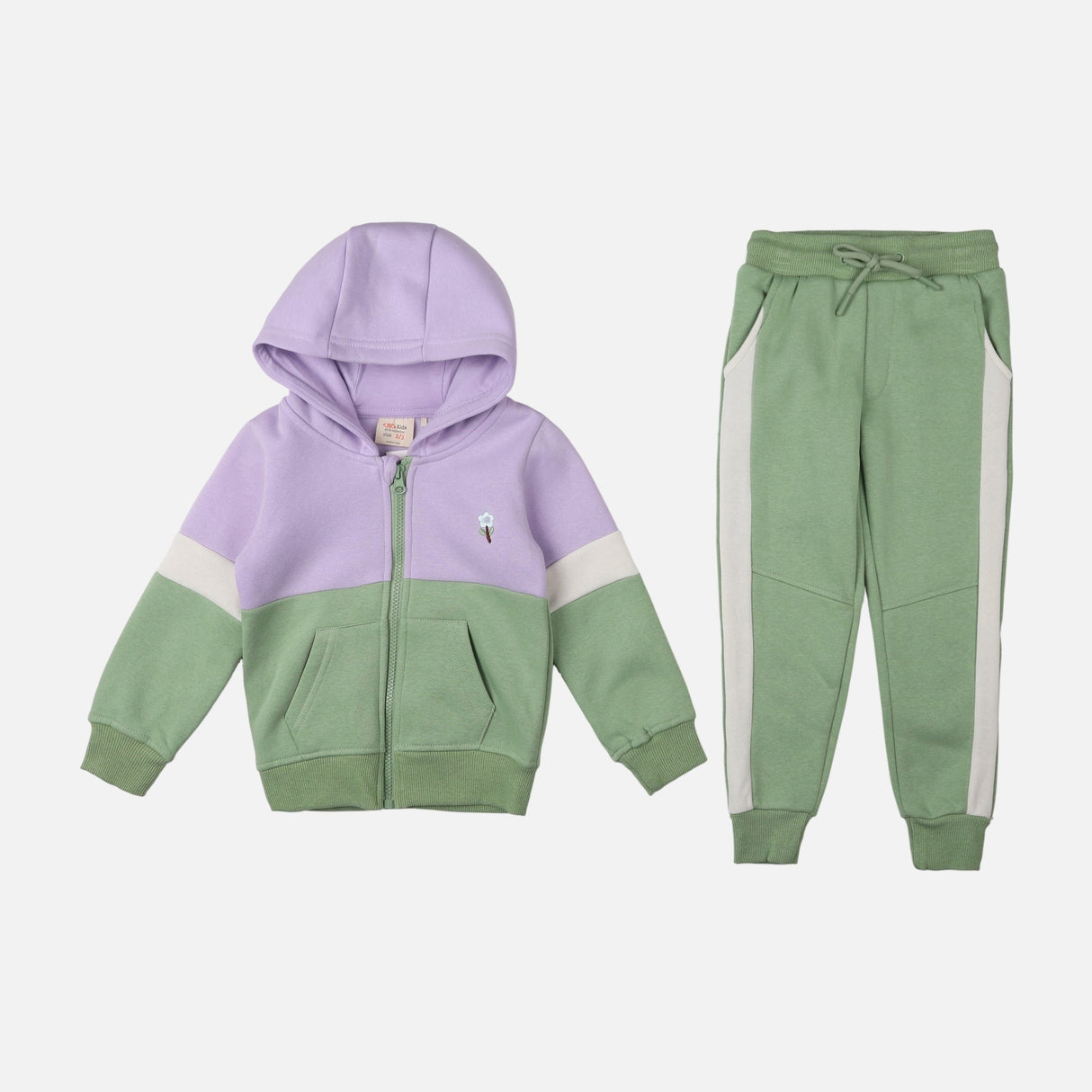 GIRLS 2 PIECES SET ( JOGGER & HOODIE WITH ZIPPER )