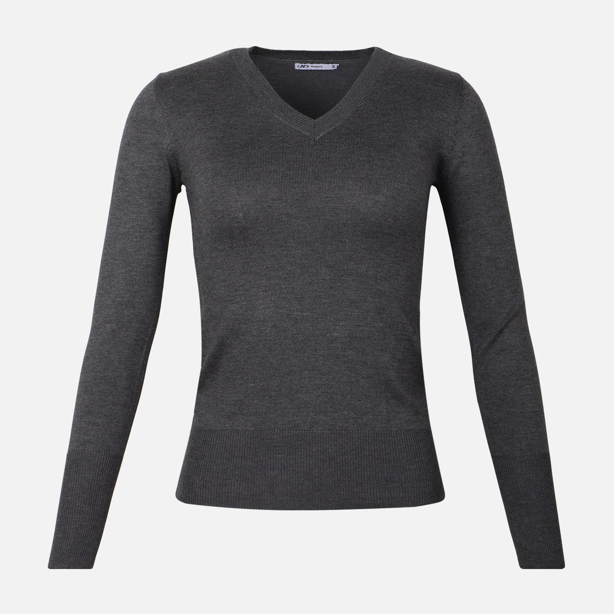 WOMEN BASIC SWEATER V-NECK