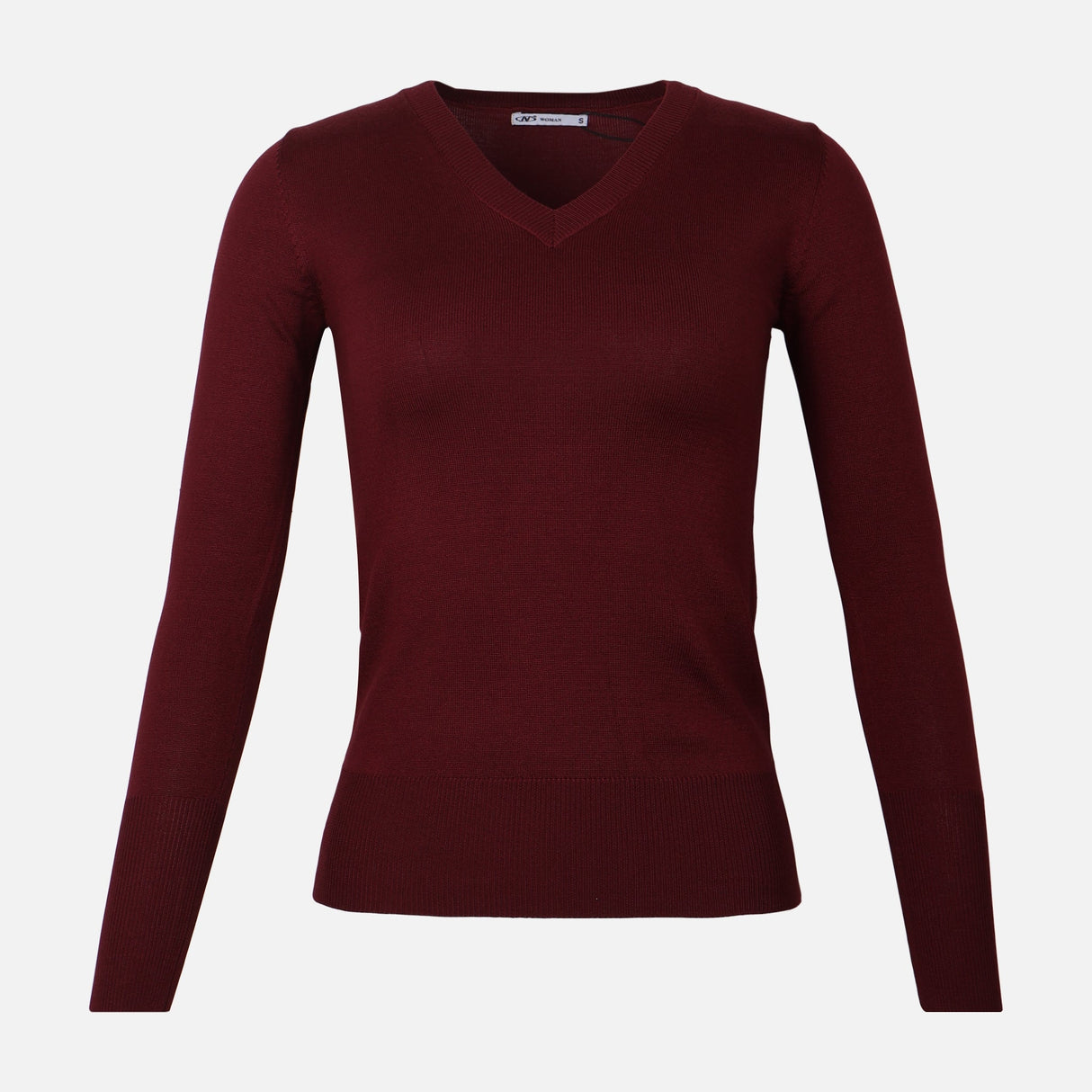 WOMEN BASIC SWEATER V-NECK