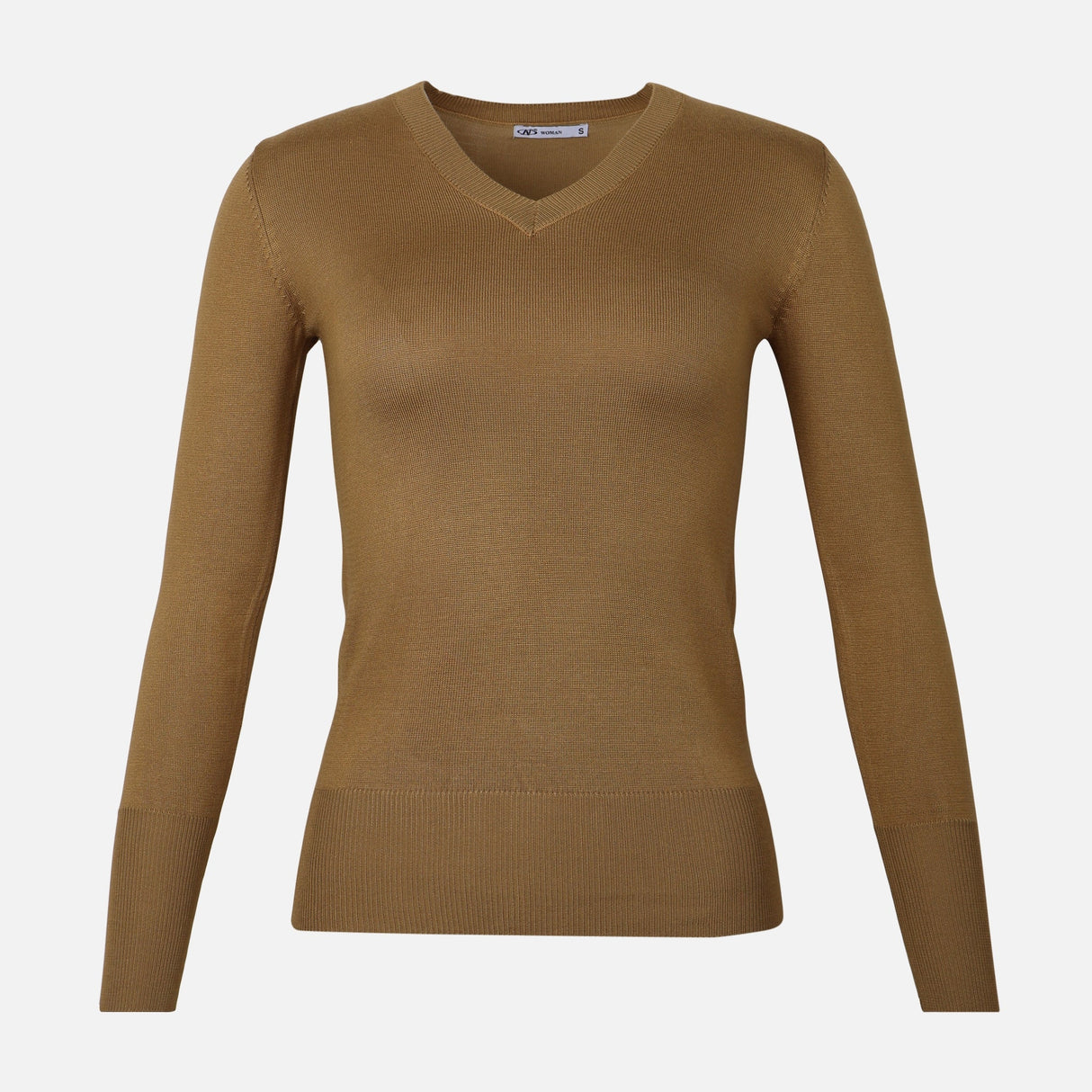 WOMEN BASIC SWEATER V-NECK