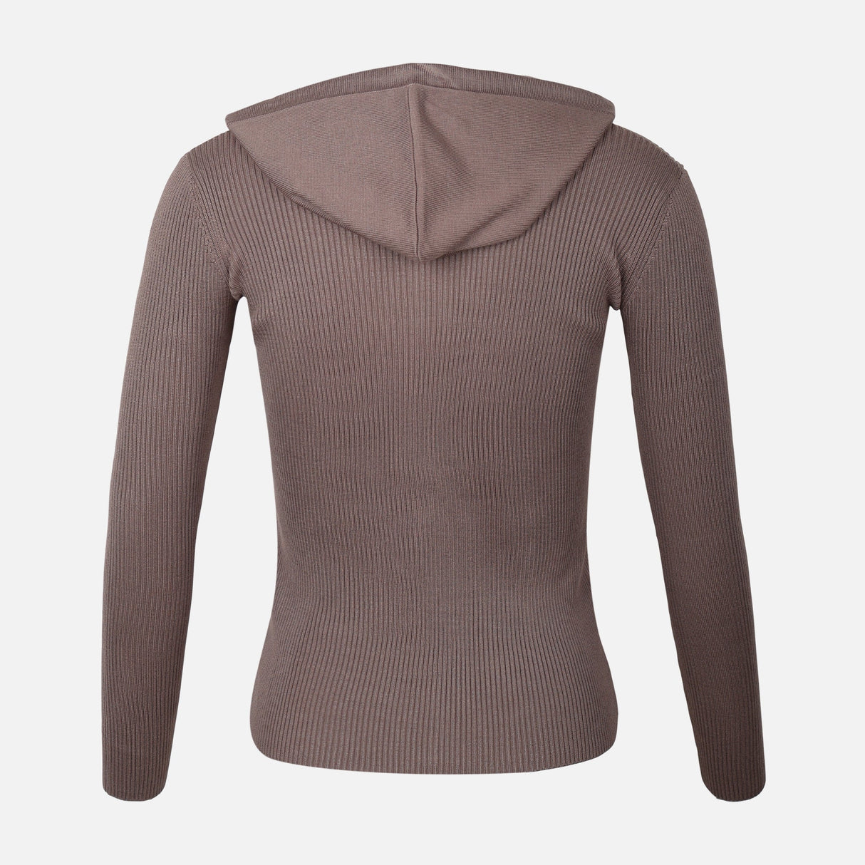 WOMEN FULLZIPPER RIBBED HOODED CARDIGAN