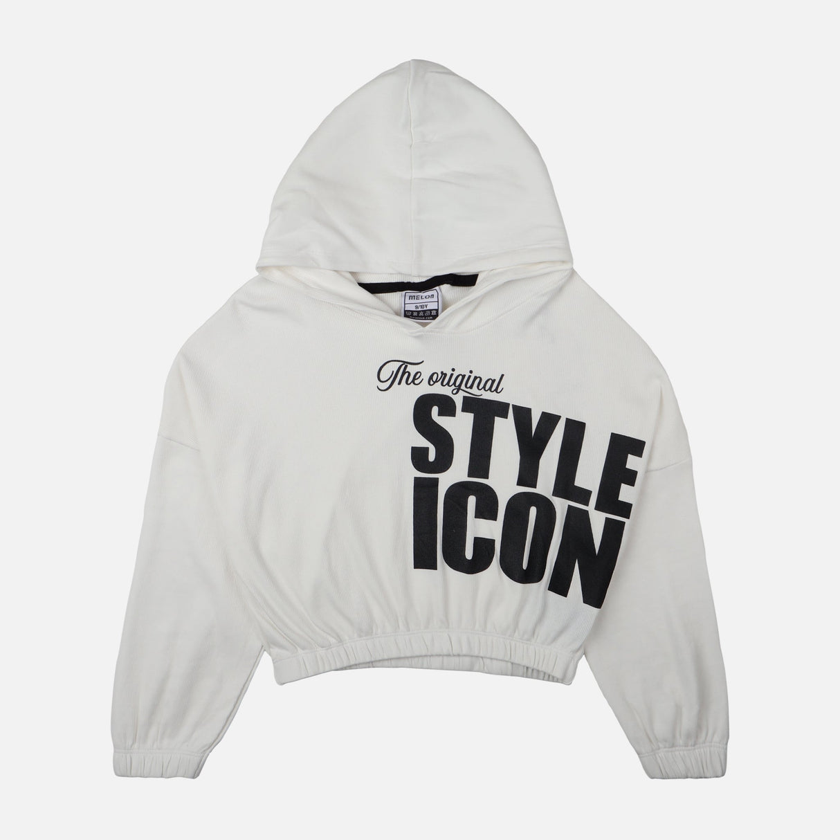 GIRLS RIB CROPPED HOODIE