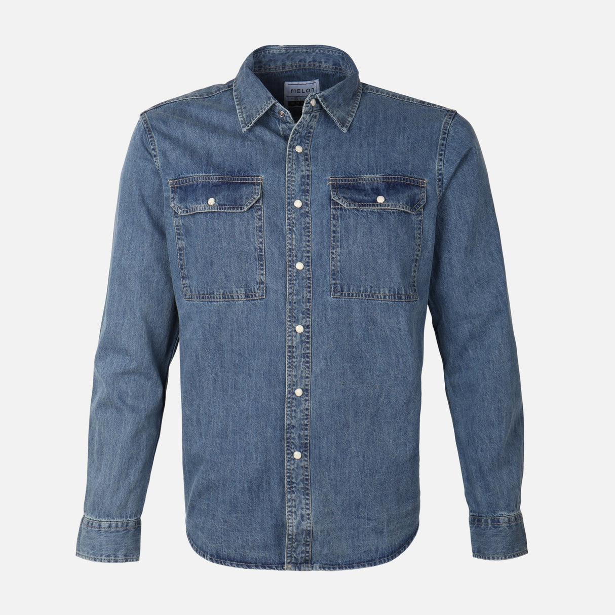 MEN DENIM LONG SLEEVE SHIRT