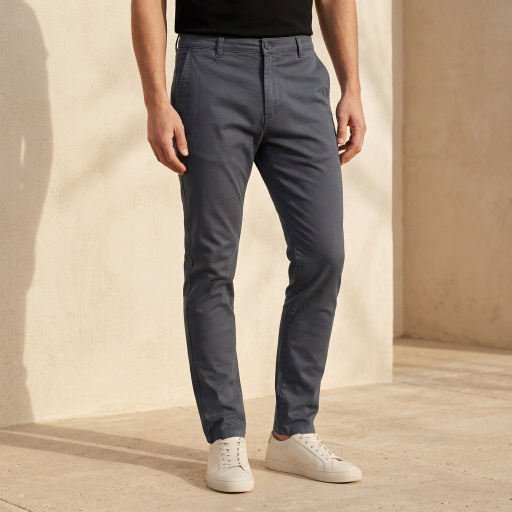 Men Cross Pocket Chino Pants