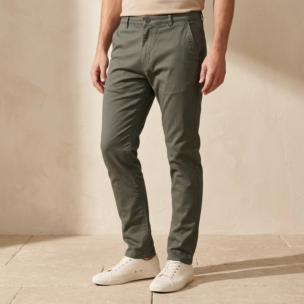 Men Cross Pocket Chino Pants