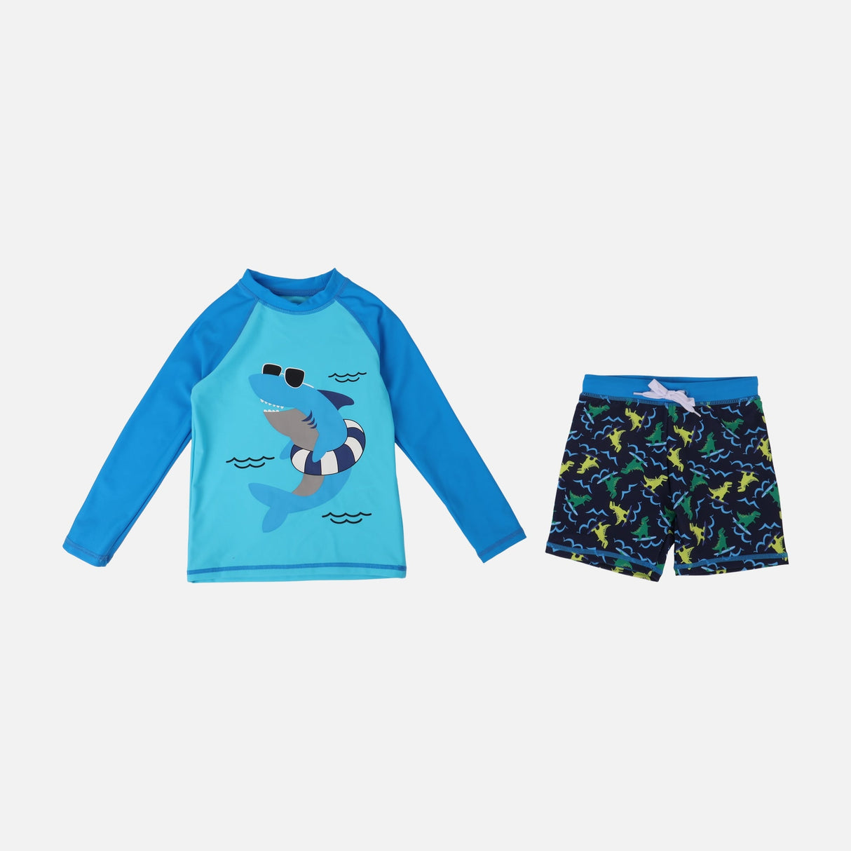 Boys Long Sleeve Rashguard Swim Set