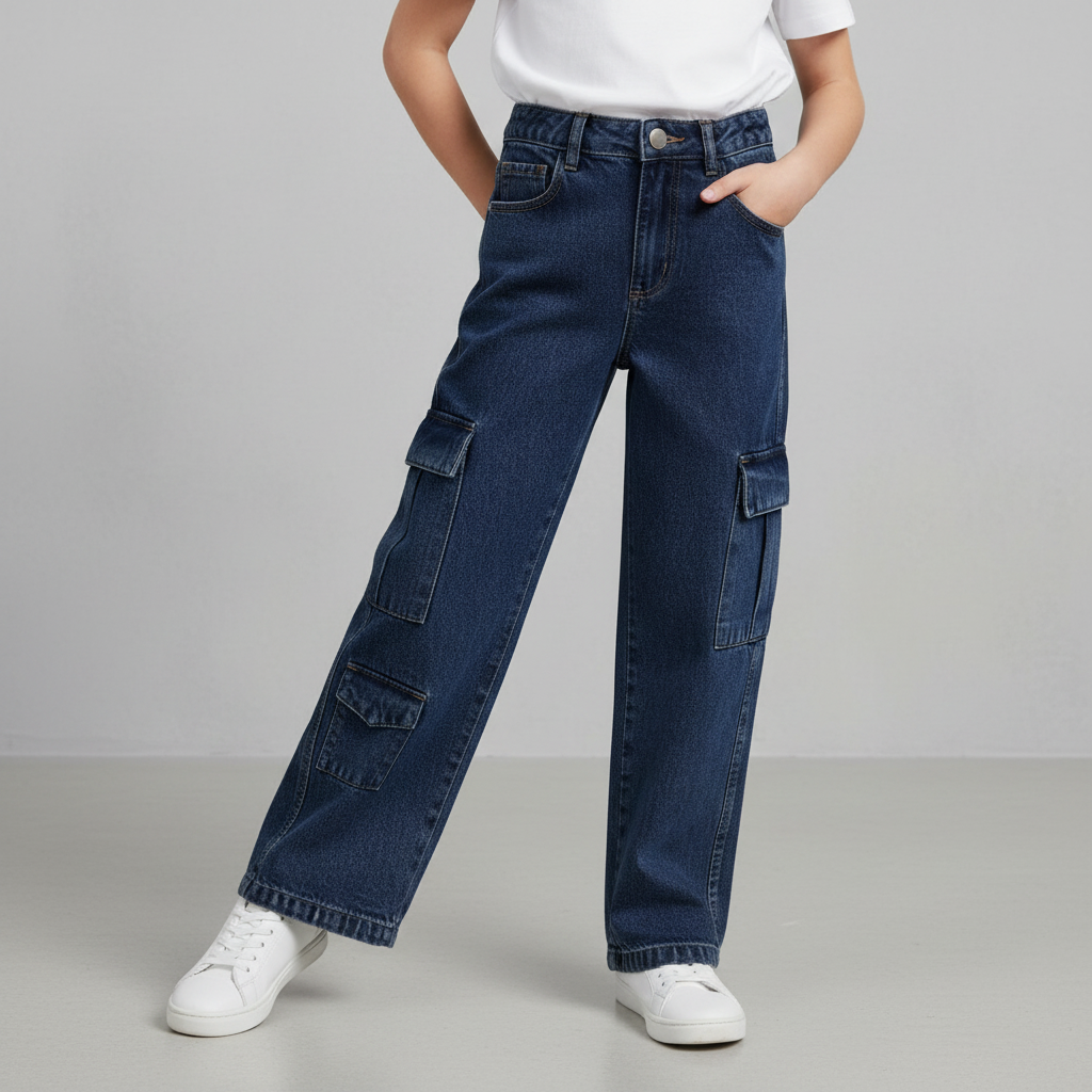 Girls Fashion Jeans With Pocket