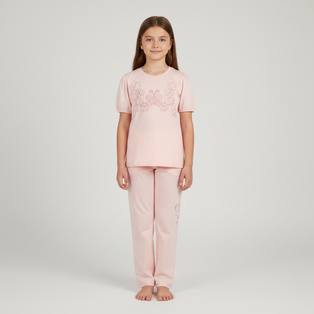 Girls Short Sleeve Pajama Set