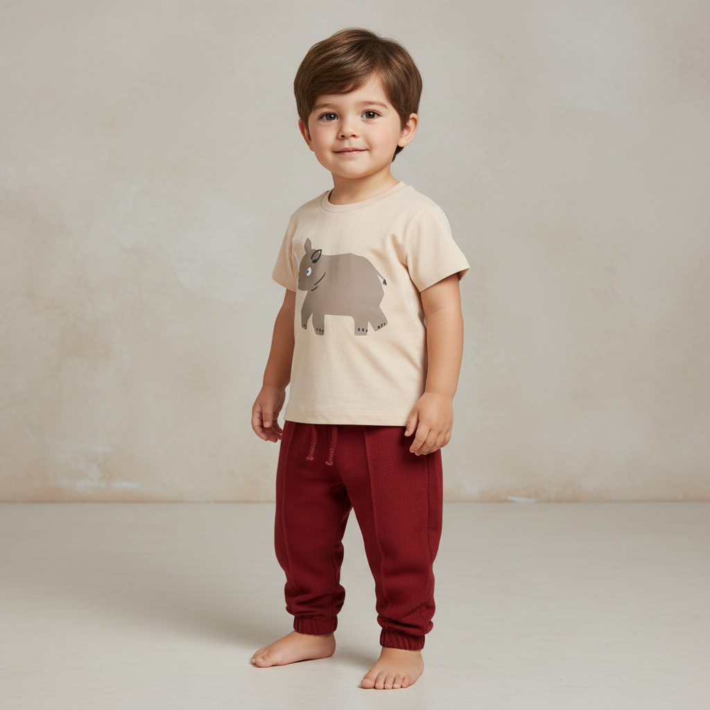 طقم ولادي من قطعتين تيشيرت & بنطلون