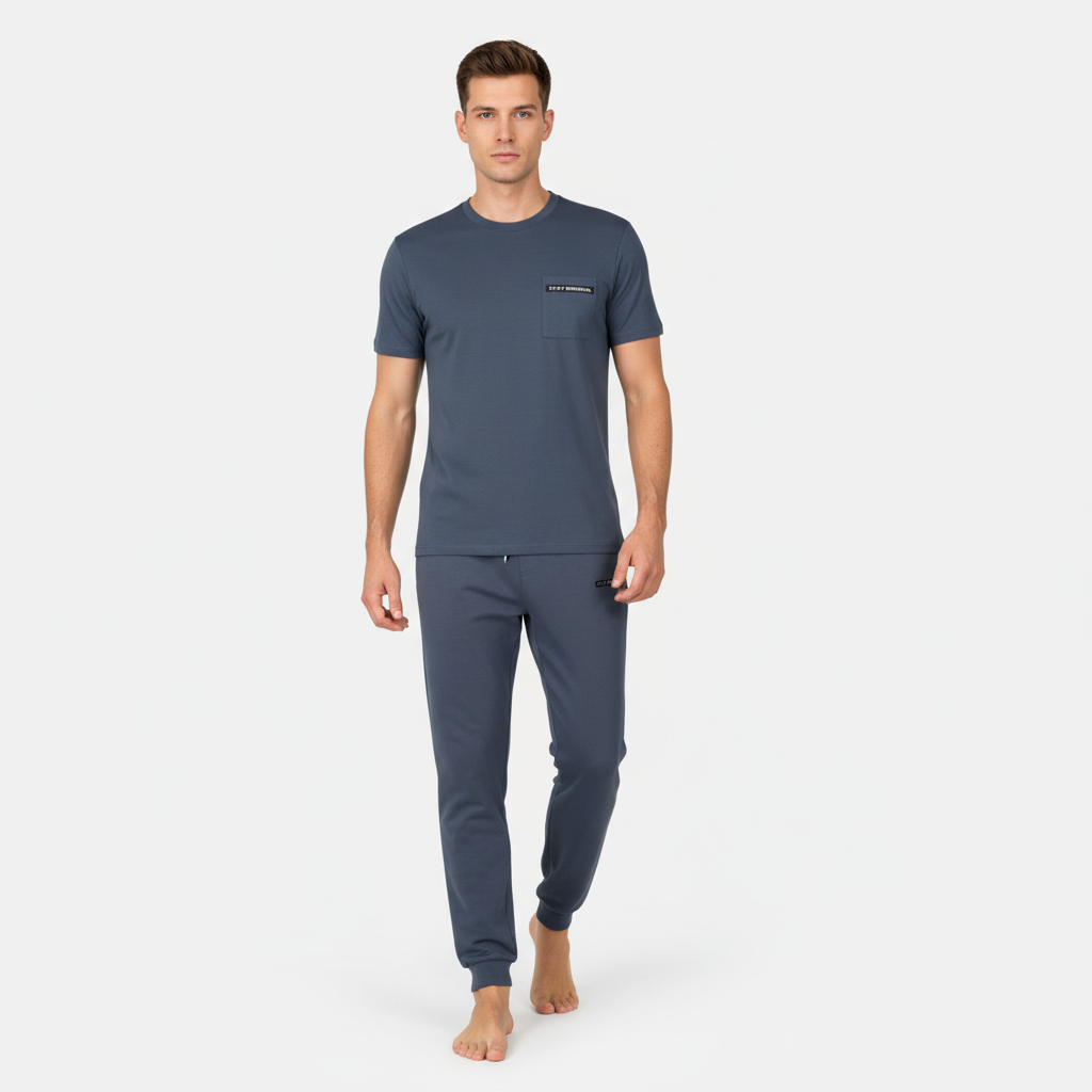 Men 2 Pieces Set Regular Fit T-Shirt & Pants