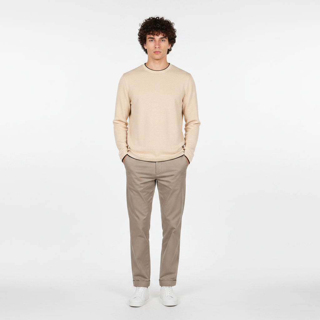 Men Structured Long Sleeve T-Shirt
