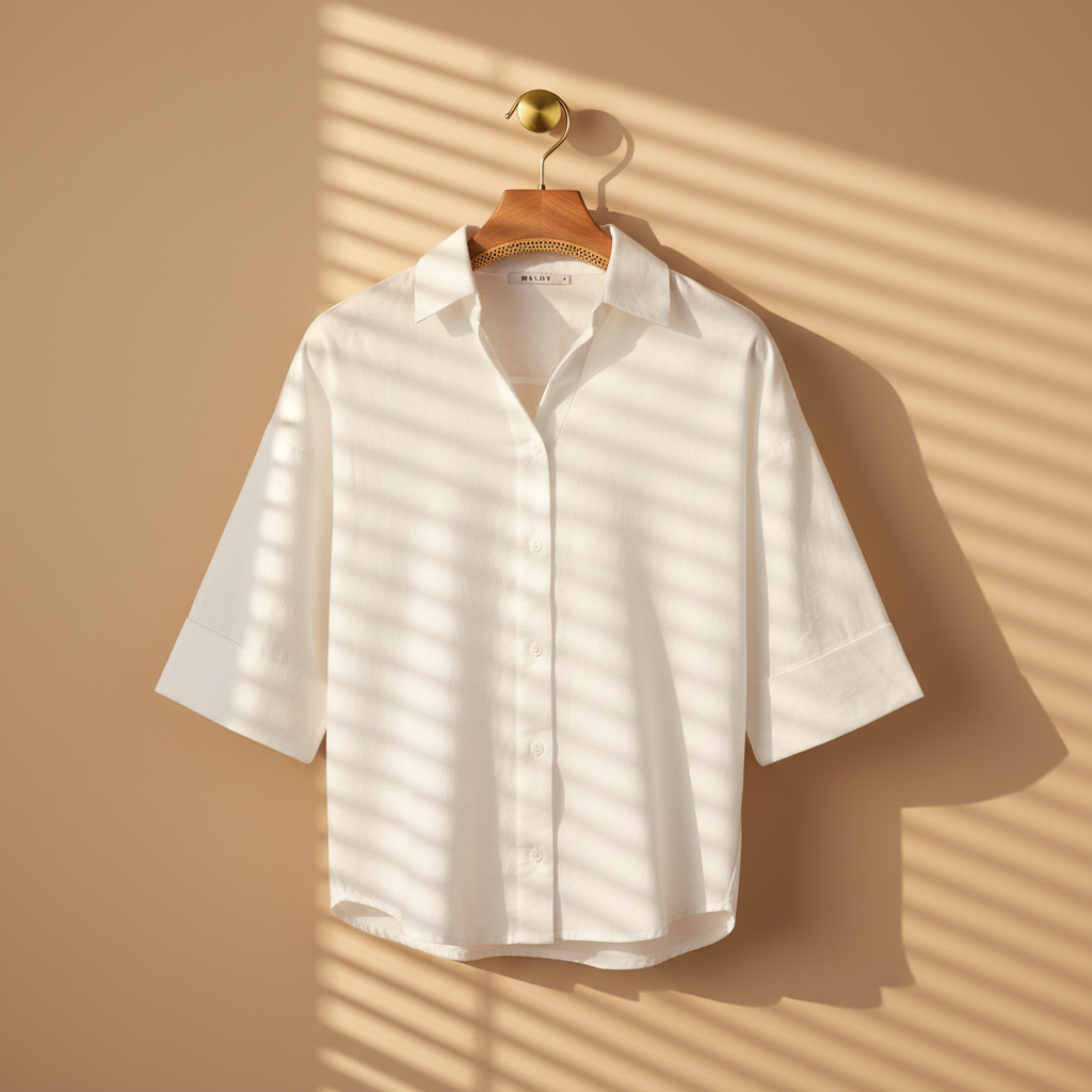 Women Long Sleeve Linen Blend Solid Shirt