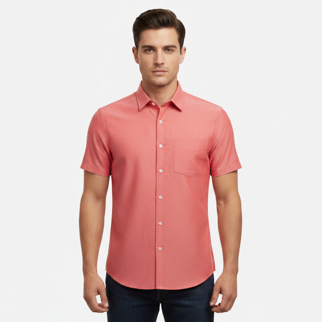Men Basic Oxford Short Sleeve Shirt