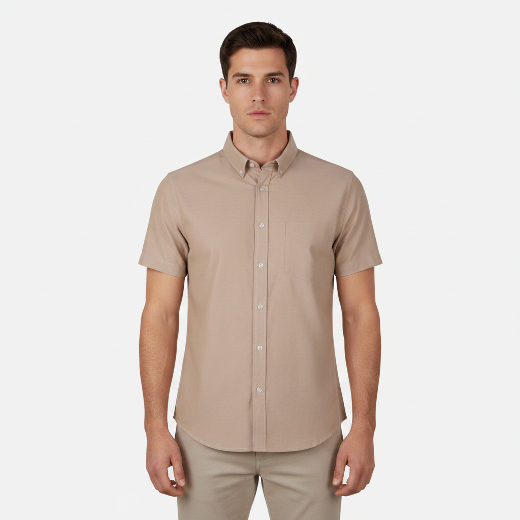 Men Basic Oxford Short Sleeve Shirt