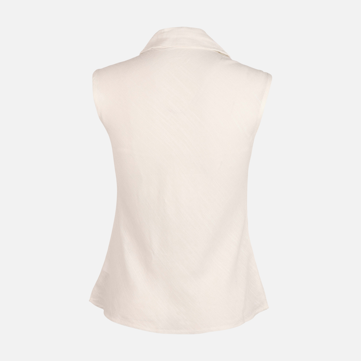 Women Sleeveless Collared Blouse With Pockets