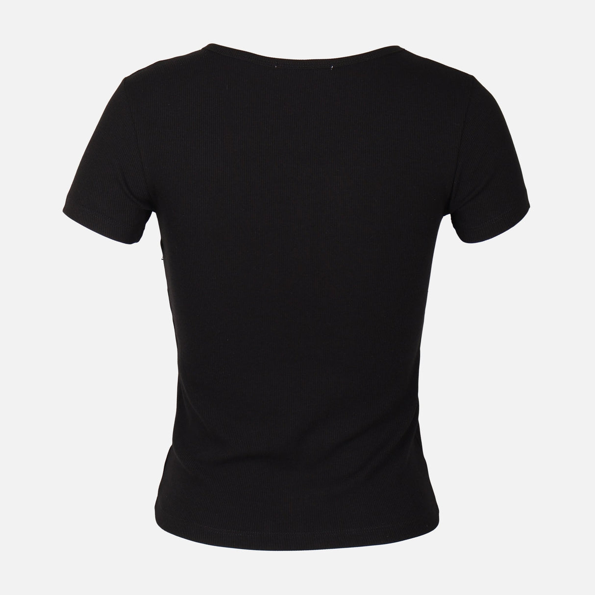Women Rib Basic Placket T-Shirt