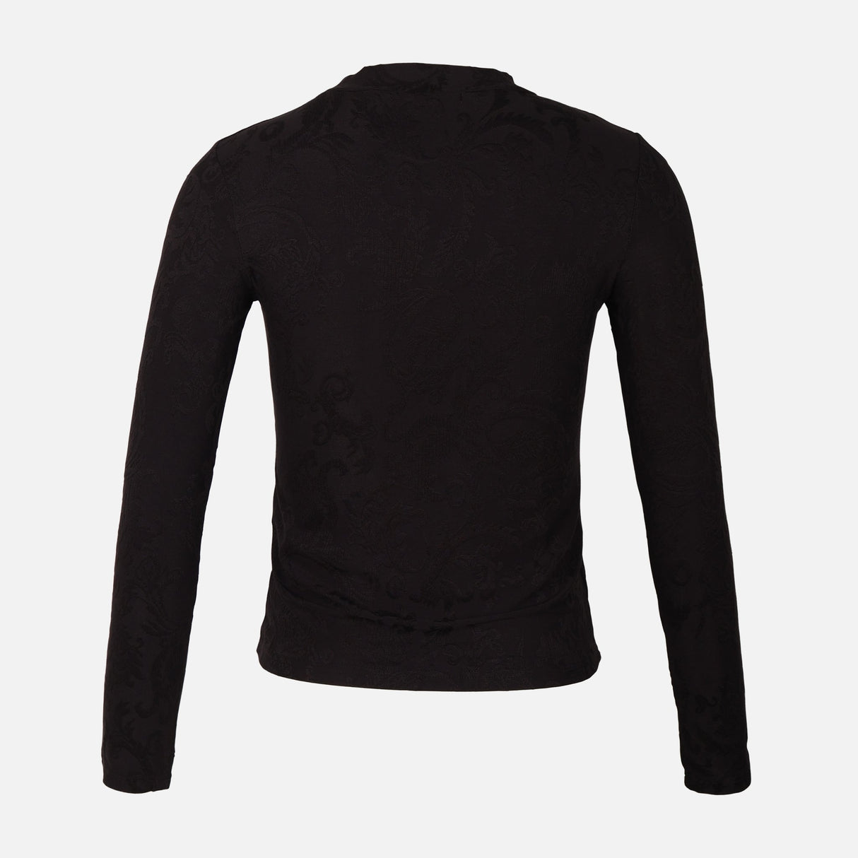Women Rib Jacquard Long Sleeve T-Shirt