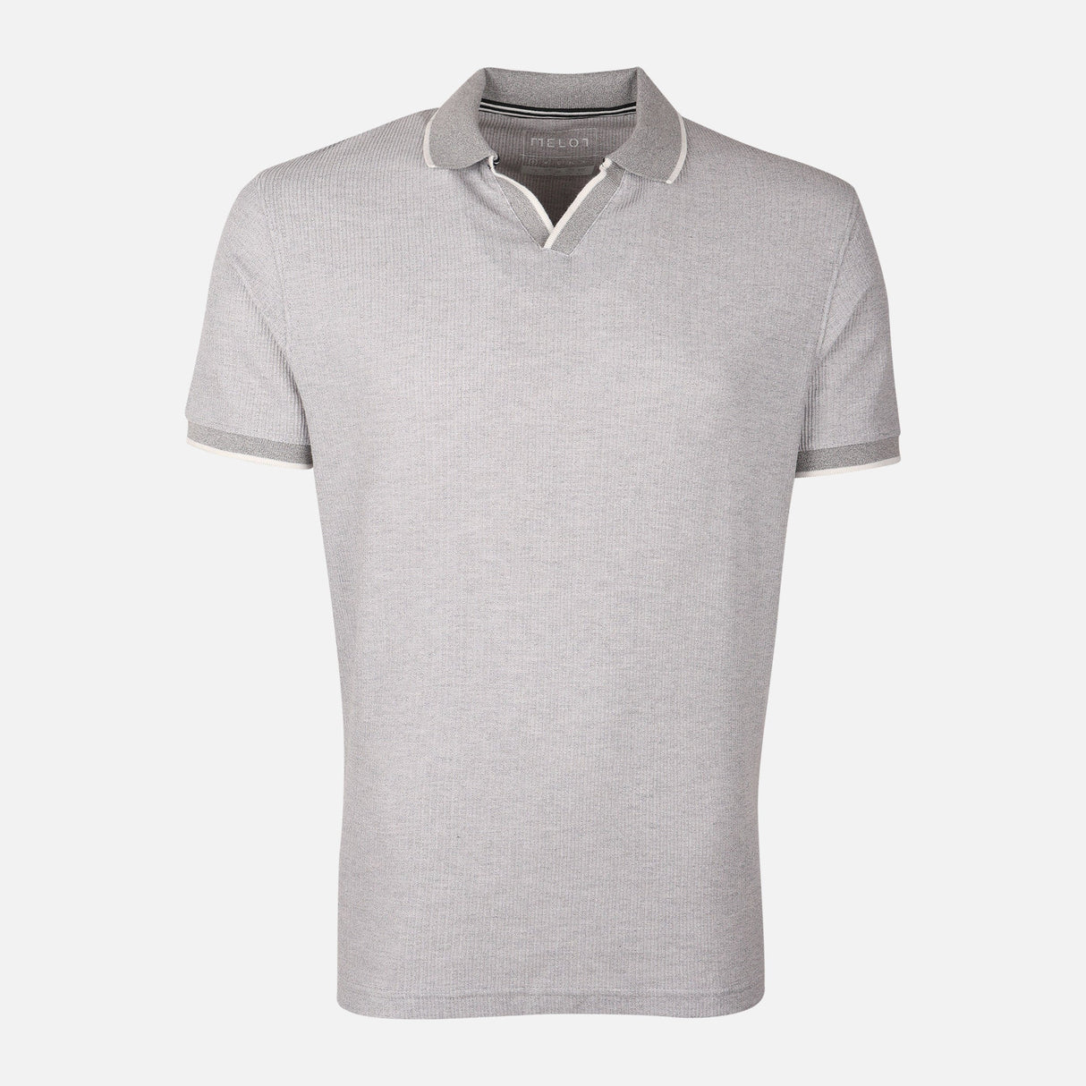 Men Structured Polo V-Neck Opening