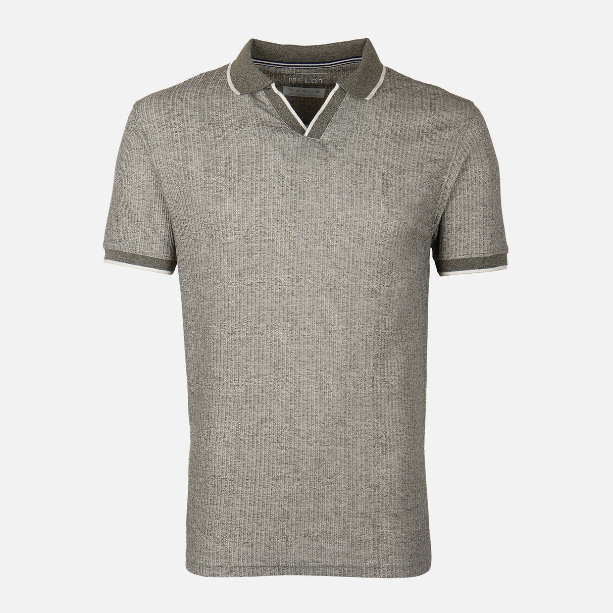 Men Structured Polo V-Neck Opening