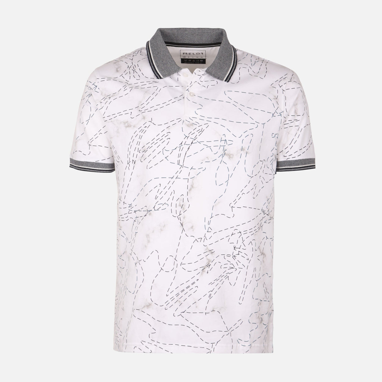 Men All-Over Print Polo T-Shirt Short Sleeve