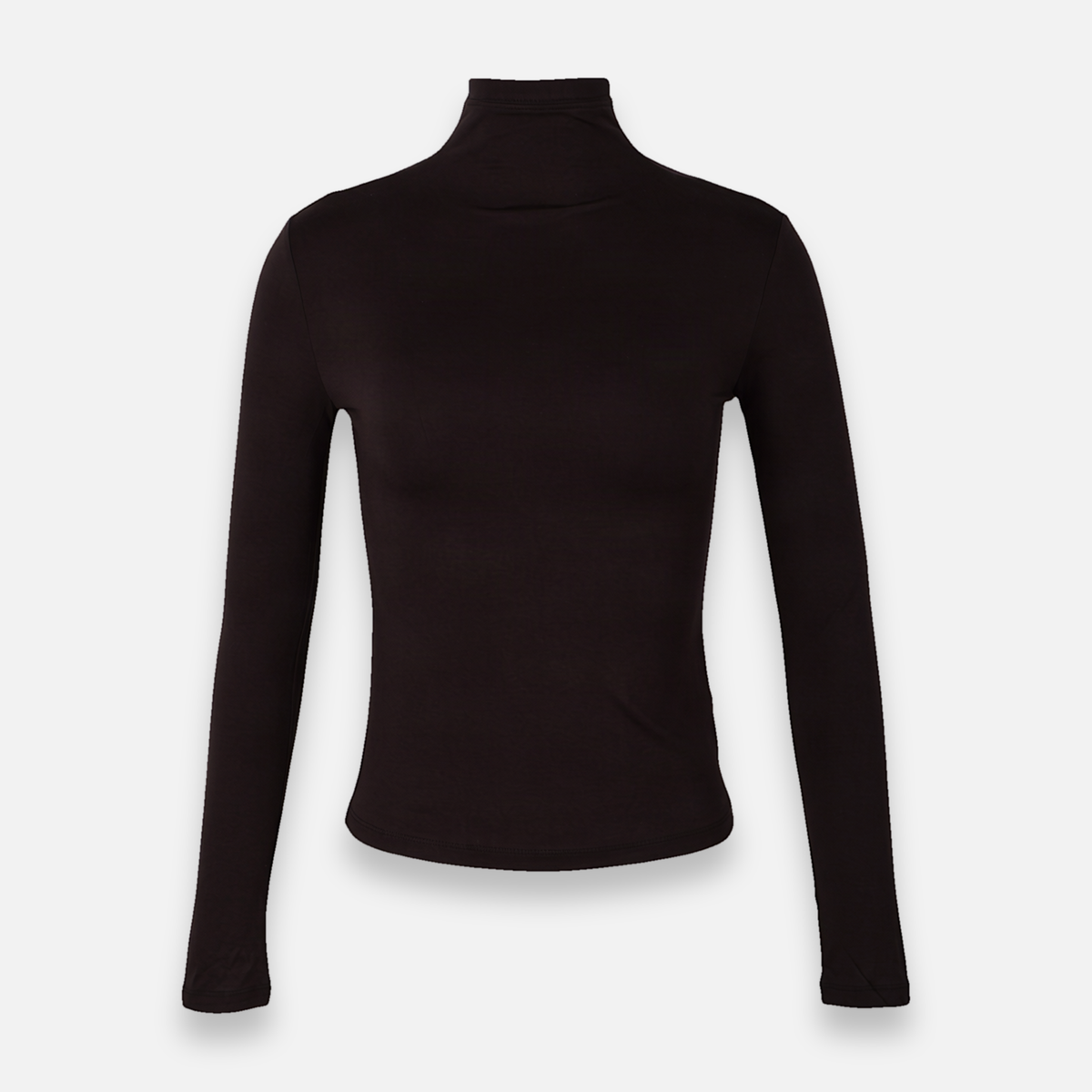 Women Basic Long Sleeve High Neck T-Shirt