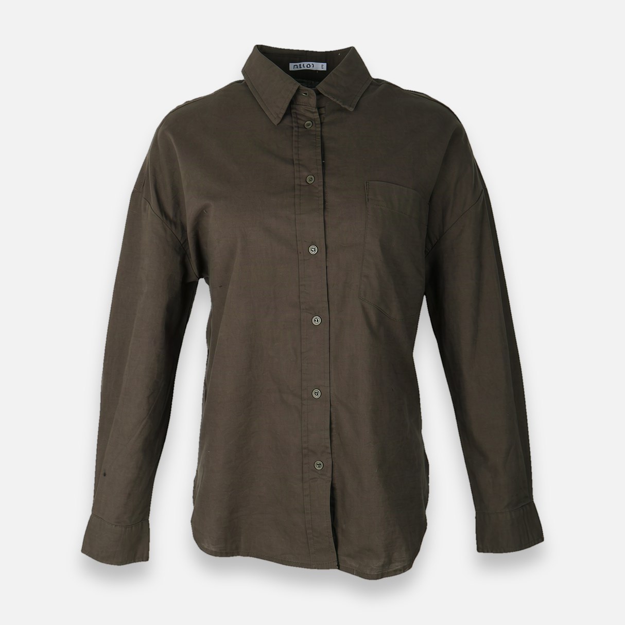 Women Linen Blend Oversized Shirt – Long Sleeve