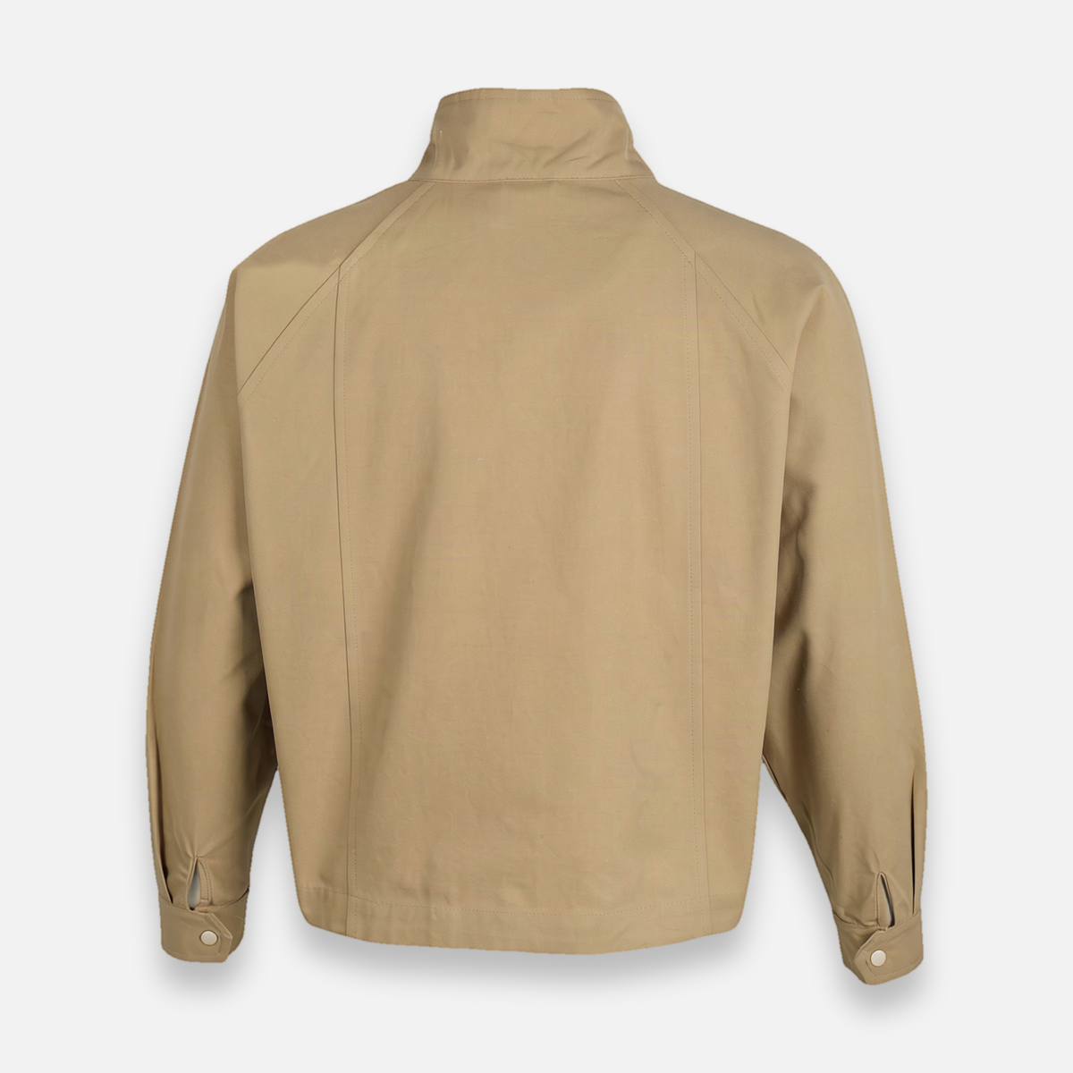 Women Woven Cropped Jacket With High Collar